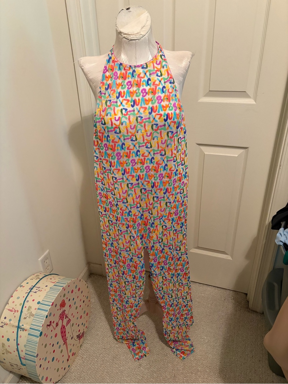 Savage X Fenty Multicolor Pastel Abstract playsuit/jumpsuit nwt size Large